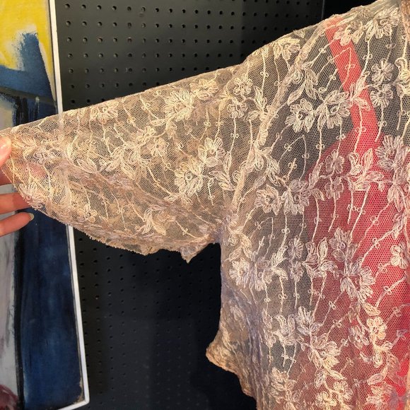 VINTAGE CREAM LACE BOLERO STYLE S/S JACKET - Picture 3 of 8